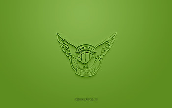 Gainare Tottori, creative 3D logo, green background, J3 League, 3d emblem, Japan Football Club, Tottori, Japan, 3d art, football, Gainare Tottori 3d logo HD wallpaper