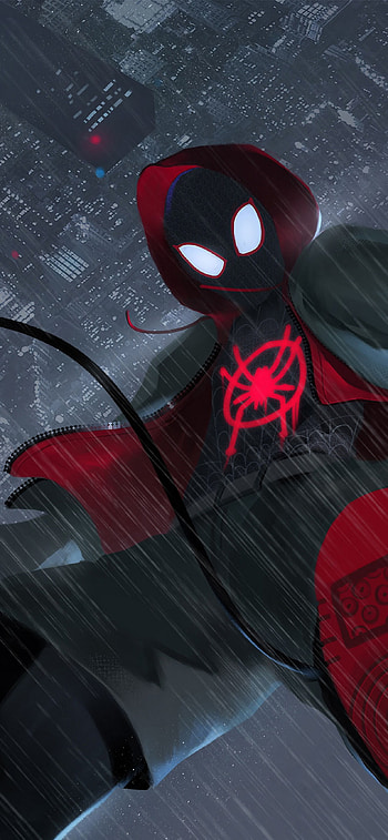 Miles Morales Spider-Man, Vibrant , Dynamic Spider-Verse, Web-slinging action HD phone wallpaper