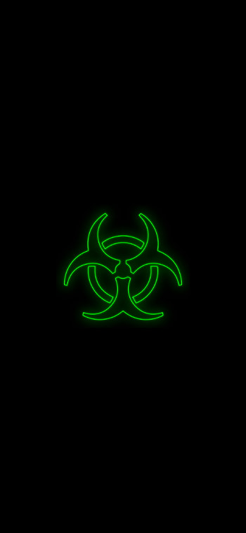Biohazard neon, Amoled , Dark background, High-quality HD phone wallpaper