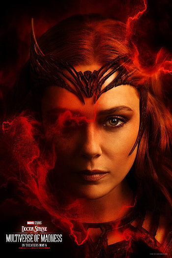 Wanda MoM, red, marvel, doctor_strange, 2022, elizabeth_olsen, witch, scarlet_witch, poster, mcu HD phone wallpaper