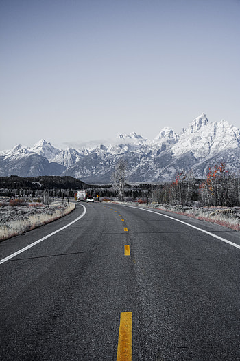 Nature, Mountains, Road, Turn, Asphalt, Wyoming HD phone wallpaper