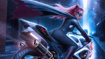 Batwoman Midnight Ride, batwoman, biker, superheroes, artwork, art, digital-art, artstation HD wallpaper