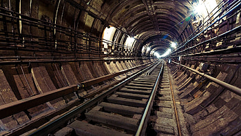 Subway Tunnel, rails, underground, tunnel, subway HD wallpaper