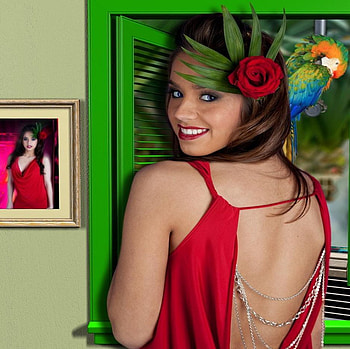 ROSES ARE BEAUTIFUL.., rose, colorful, bird, green, red, lovely, beauty HD wallpaper