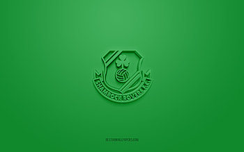Shamrock Rovers FC, creative 3D logo, green background, Irish football team, League of Ireland Premier Division, Tallaght, Ireland, 3d art, football, Shamrock Rovers FC 3d logo HD wallpaper