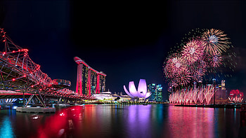 Fireworks, Singapore HD wallpaper
