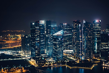 Cities, View From Above, Night City, Skyscrapers HD wallpaper
