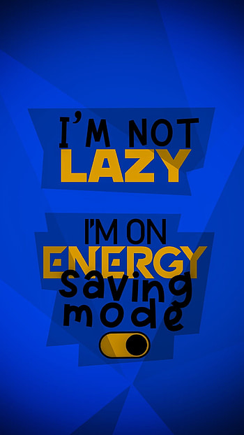 Lazy, sayings, humor, blue, yellow HD phone wallpaper