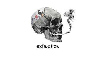 Social Network Extinction, inspiration, skull, smoking HD wallpaper