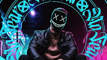 Just Smile Mask Glowing , mask, artist, artwork, digital-art HD wallpaper