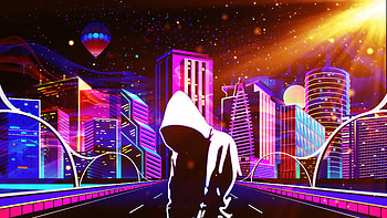 Neon City HD wallpaper