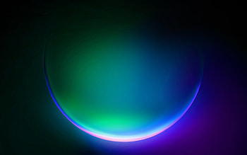 Windows 11 stock , green neon circle, green purple background, circles background, Windows, green purple neon light, neon light background HD wallpaper