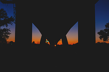 Sunset, Night, Dark, Bridge HD wallpaper