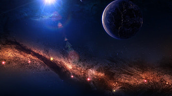 ... Background Ultra . planet, light, stars, nebula HD wallpaper