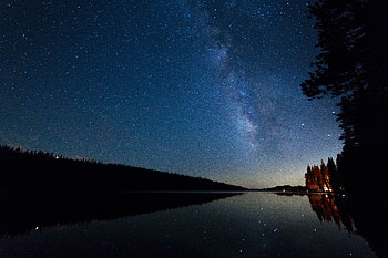 Nature, Stars, Night, Lake, Starry Sky HD wallpaper