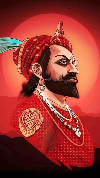 Shivaji Maharaj Jayanti, Red Theme, Painting HD phone wallpaper