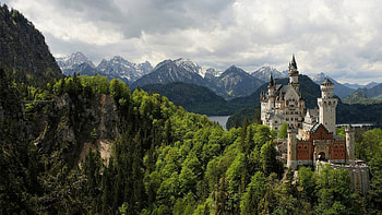 Neuschwanstein Castle mountain, High definition , German landmark, Baltana HD wallpaper