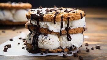 Ice Cream Cookie, ice cream sandwich, food, ice cream HD wallpaper