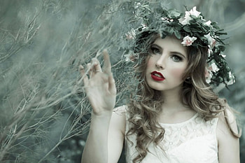 Bride, makeup, roses, portrait, lips, woman, beauty, wreath HD wallpaper