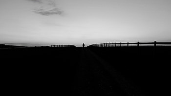 Silhouette, Fence, Bw, Chb, Human, Person HD wallpaper