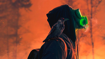 Mask Boy With Raven , mask, raven, artist, artwork, digital-art, anonymus HD wallpaper