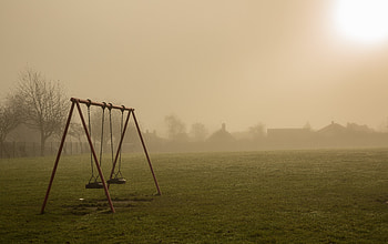 Swing, Nature, Desert, Fog, Rise, Sunrise, Emptiness, Void, Desolation HD wallpaper