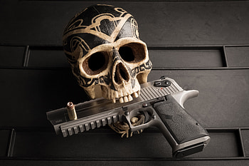 Skull Pistol , skull, pistol, others HD wallpaper