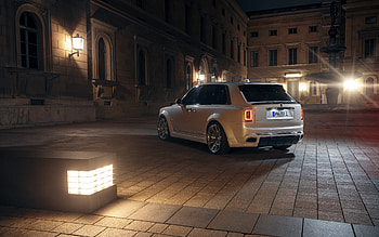 Rolls-Royce Cullinan, , rear view, exterior, white Cullinan, Cullinan tuning, Spofect, British cars, Rolls-Royce HD wallpaper