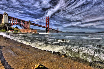 *Golden Gate Bridge*, golden gate bridge, seascapes, architecture, graphy, r, beach, waves, clouds, san francisco, sky, bridges HD wallpaper