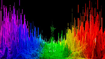 Rainbow Razer wonder, Stunning visuals in , Mesmerizing background display, Captivating HD wallpaper