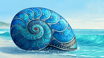 **Captivating Sea Snail: A Stunning Ultra **, Sea snail, shell, ocean, blue, artistic HD wallpaper