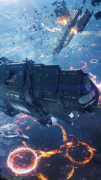 battle, planetscape, spaceship, video game, Halo HD phone wallpaper