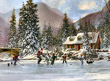 Next Goal Wins F2Cmp, winter, art, landscape, beautiful, four seasons, illustration, artwork, scenery, wide screen, painting, hockey, snow HD wallpaper