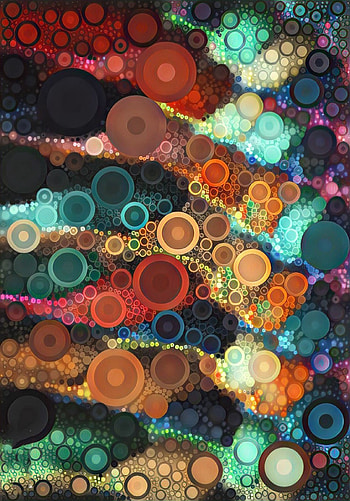 circle amoled neon 3d, digital, art, samsung, design, layers, pattern, abstract, bubbles, tint, colorful HD phone wallpaper