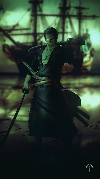 Roronoa Zoro, horse, flash graphy, Anime, Luffy, anasxart, Green, One piece HD phone wallpaper