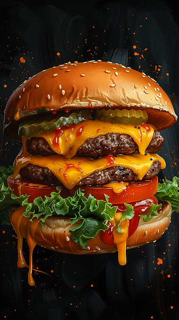 Delicious Burger Poster HD phone wallpaper