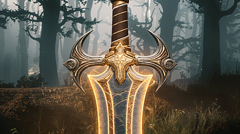 Legendary Sword: A Ultra Experience, sword, fantasy, forest, weapon HD wallpaper