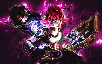 Beatrix, Mobile Legends, pink stone background, grunge art, Beatrix ML, Mobile Legends characters, Beatrix Skin, Beatrix Mobile Legends HD wallpaper