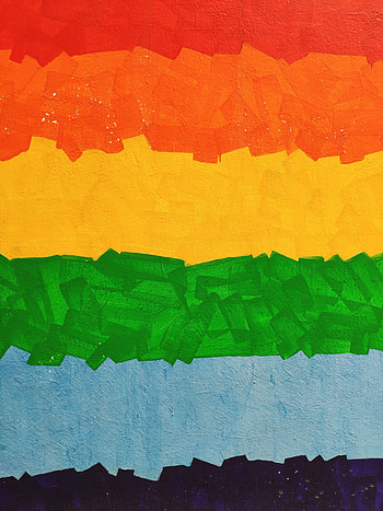 Rainbow, Multicolored, Motley, Texture, Textures, Paint, Wall, Iridescent, Strokes HD phone wallpaper