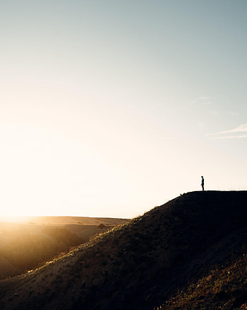 Sky, Silhouette, Miscellanea, Miscellaneous, Slope, Loneliness, Lonely, Alone HD phone wallpaper