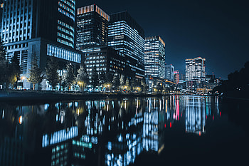 Cities, Skyscraper, Building, Night City, Glow HD wallpaper