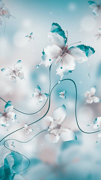 white, blue, artistic, butterfly HD phone wallpaper