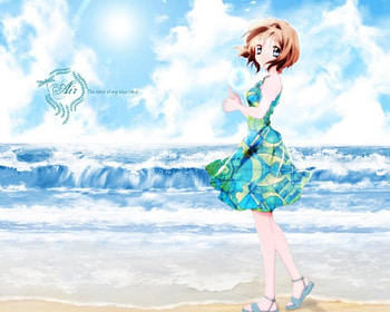 Air, anime girl, misuzu, ocean HD wallpaper