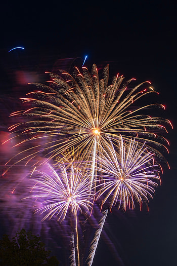 Holidays, Smoke, Night, Salute, Sparks, Fireworks, Firework HD phone wallpaper