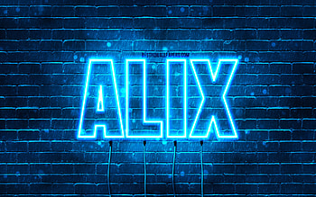 Happy Birtay Alix, , blue neon lights, Alix name, creative, Alix Happy Birtay, Alix Birtay, popular french male names, with Alix name, Alix HD wallpaper