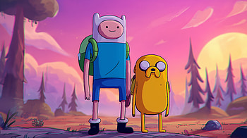 Finn & Jake: Sunset Best Friends, cartoon, Adventure Time, Jake (Adventure Time), Finn (Adventure Time), Best Friends HD wallpaper