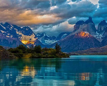 reflections, blue, graphy, lake sky, nature, mountains, beauty HD wallpaper