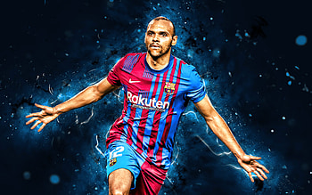 Martin Braithwaite, , FC Barcelona, 2021, danish footballers, LaLiga, Barca, Martin Braithwaite Christensen, Barcelona FC, football, Martin Braithwaite , blue neon lights, soccer, Martin Braithwaite Barcelona, La Liga, FCB HD wallpaper