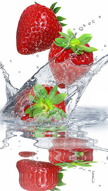 Fresh berries, Water splashing, Fruity background, Refreshing HD phone wallpaper