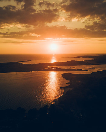 Nature, Sunset, Sea, Twilight, Coast, Dusk, Bay HD phone wallpaper